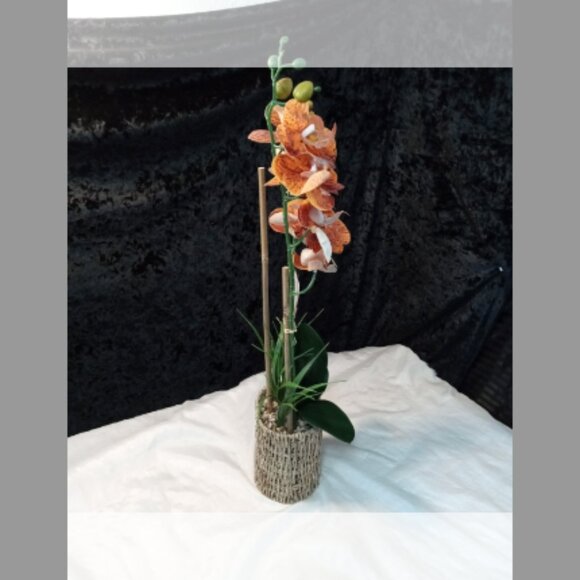 COPY - Artificial Orange Mokara Orchid - Picture 7 of 9
